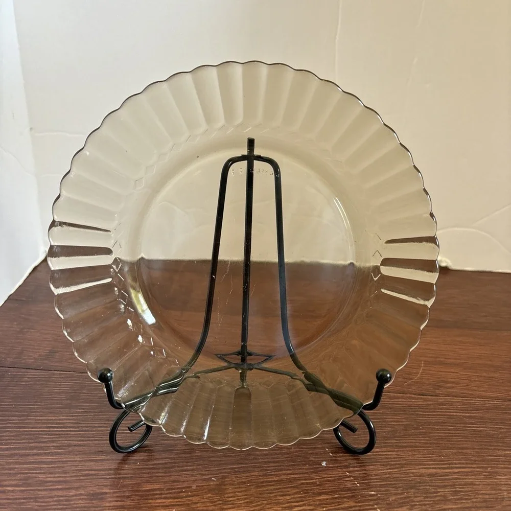 Vintage Fortecrisa Mexico Smoked Brown Glass Plate 7